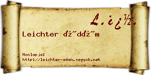 Leichter Ádám névjegykártya