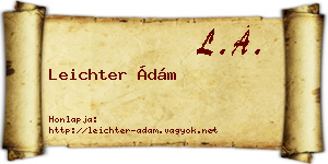 Leichter Ádám névjegykártya